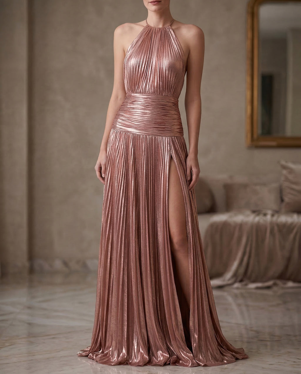 Amelix | Vestito Halter Peridoto Luminoso