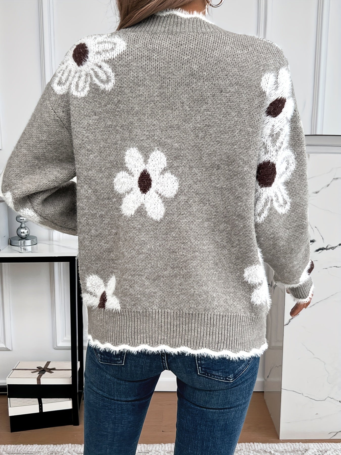 Nivona | Maglione Floreale Scollo V